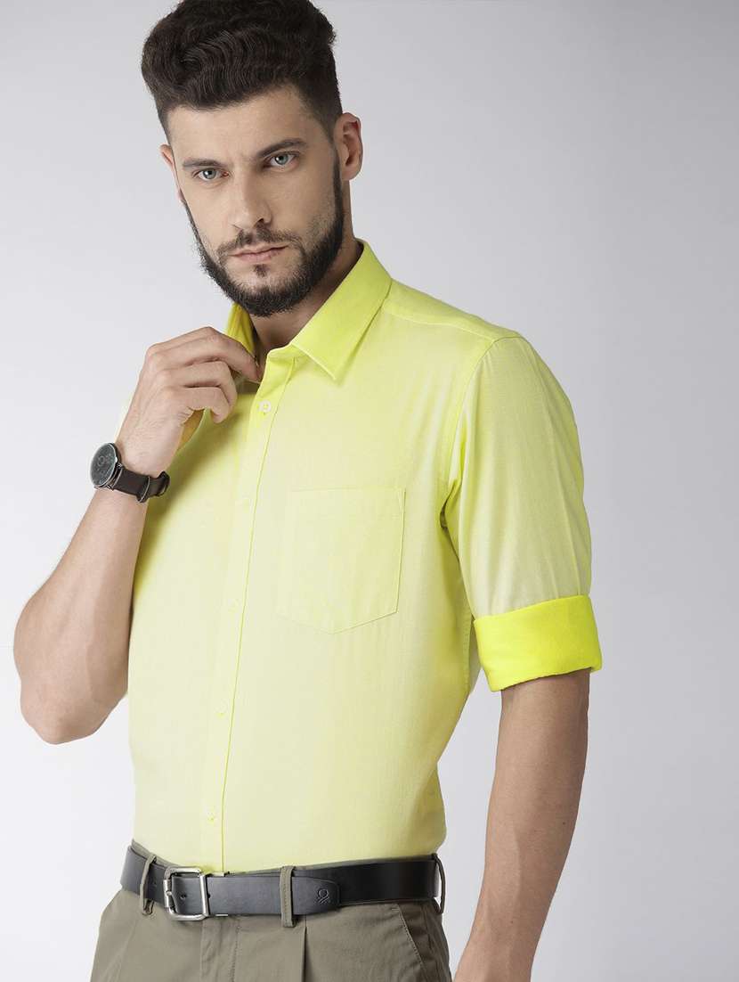 yellow solid casual shirt - 17716432 - Zoom Image - 0
