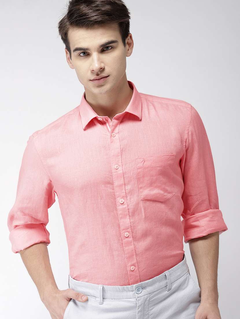 pink solid casual shirt - 17716450 - Zoom Image - 0