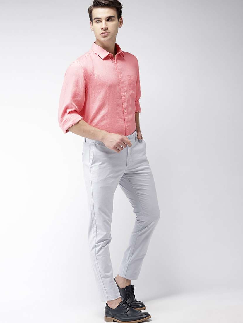 pink solid casual shirt - 17716450 - Standard Image - 3
