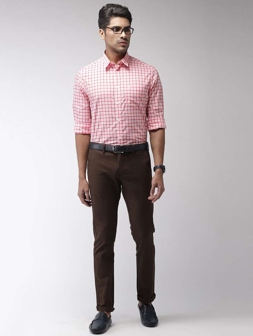 pink checkered casual shirt - 17716492 - Standard Image - 3