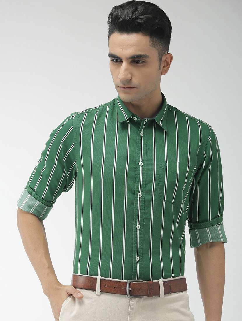 green striped casual shirt - 17716718 - Zoom Image - 0