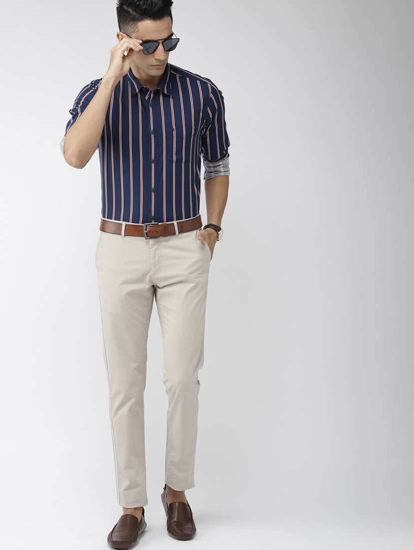 blue striped casual shirt - 17716719 - Standard Image - 3