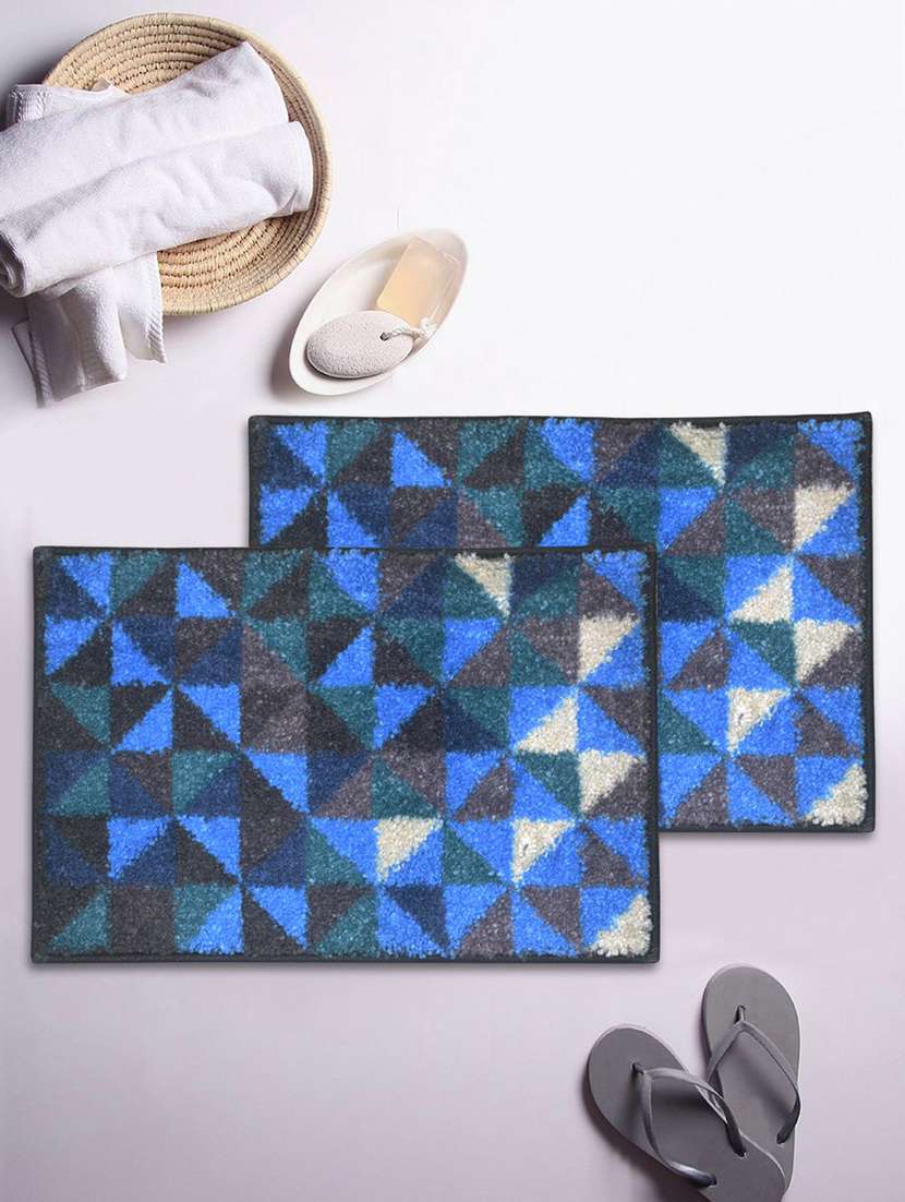 bianca soft-cotton bath mat with rubber back -2pc small (super dry) abstract-blue/grey6 blue/grey8