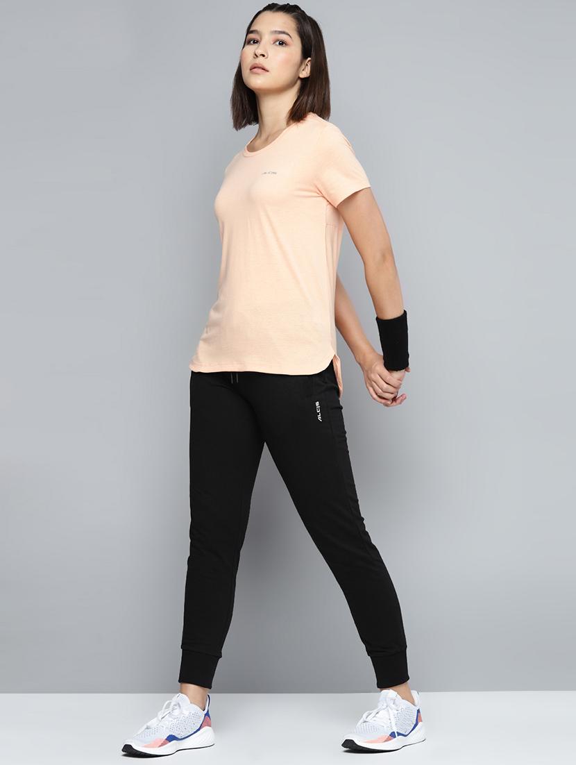 high rise solid track pants - 17718713 - Standard Image - 3