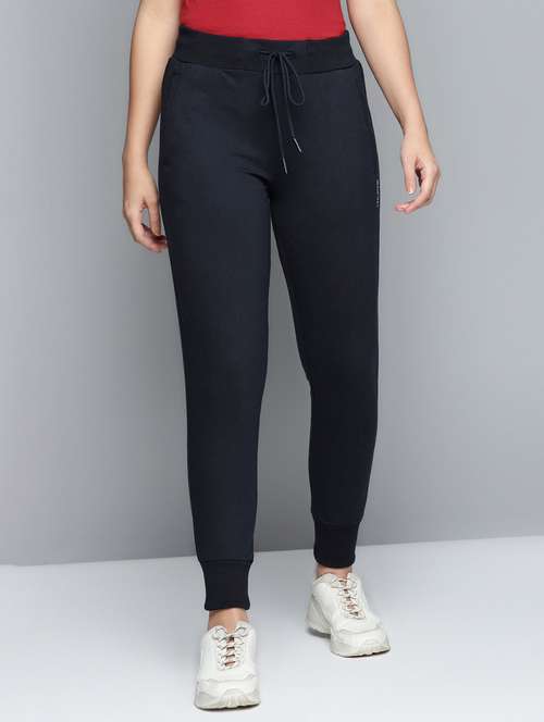 high rise solid track pants - 17718714 - Standard Image - 0