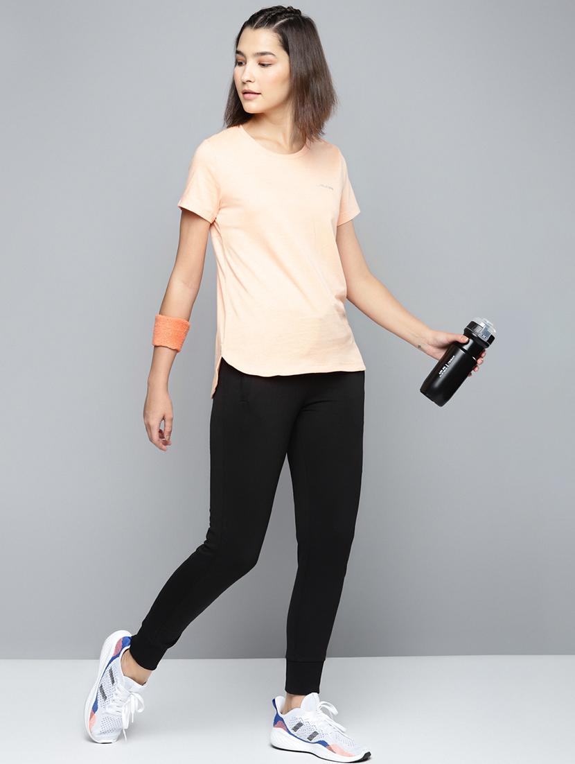 high rise solid track pants - 17718715 - Standard Image - 3