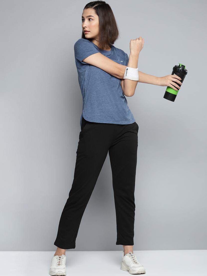 high rise solid track pants - 17718717 - Standard Image - 3