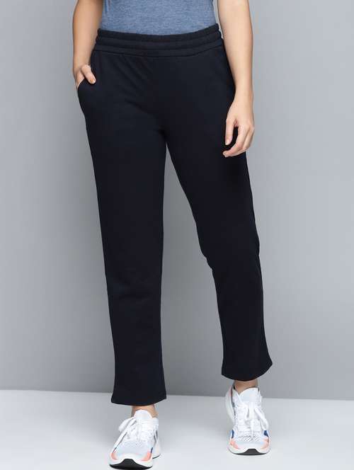 high rise solid track pants - 17718718 - Standard Image - 0