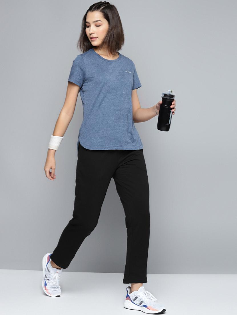 high rise solid track pants - 17718719 - Standard Image - 3