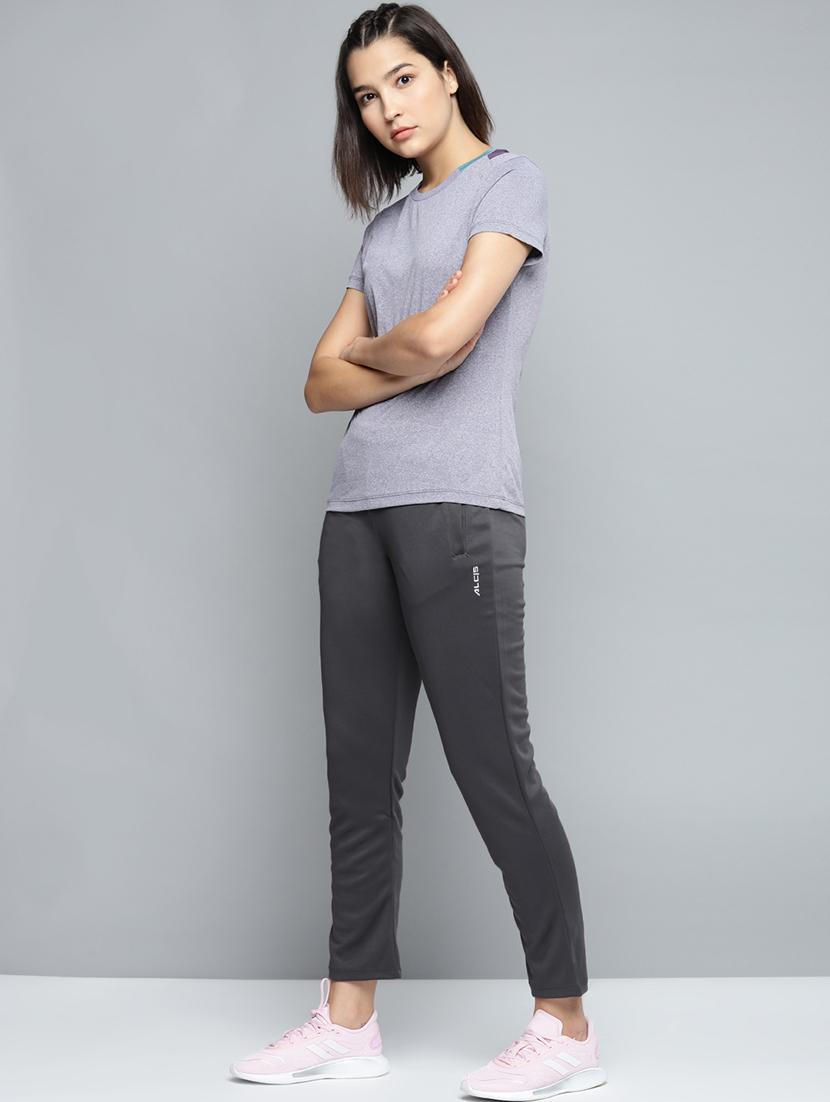 high rise solid track pant - 17718723 - Standard Image - 3