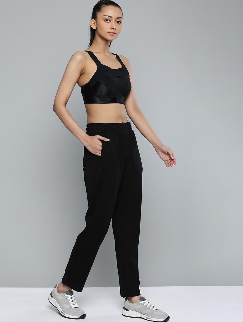 high rise solid track pant - 17718724 - Standard Image - 3