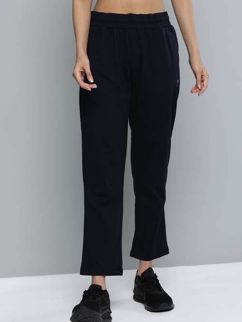 high rise solid track pant - 17718725 - Standard Image - 0