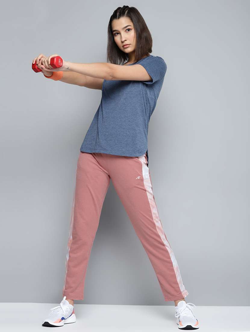 high rise solid track pant - 17718726 - Standard Image - 3