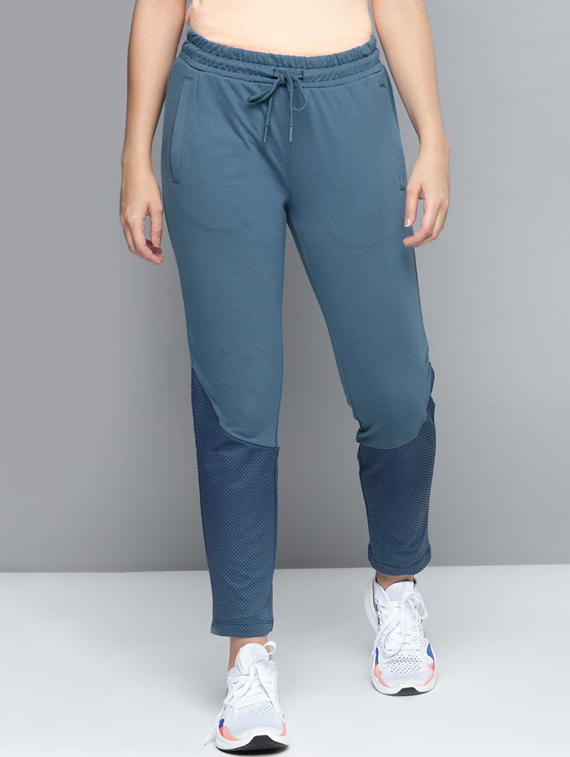 high rise solid track pant