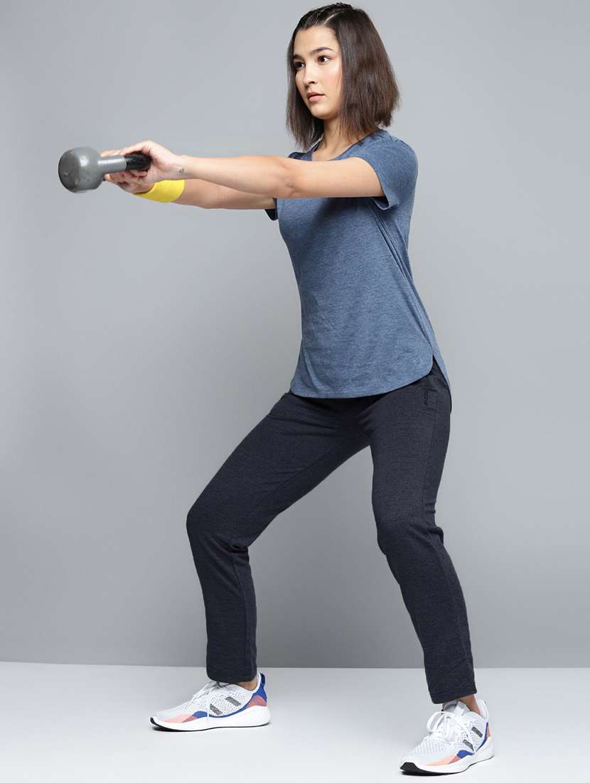 high rise solid track pant - 17718730 -  Standard Image - 3