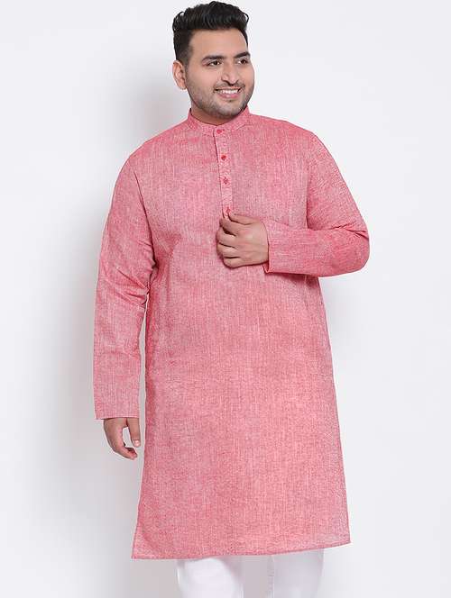 plus size pink solid long kurta - 17718882 - Standard Image - 0