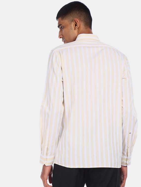 beige striped formal shirt - 17727519 -  Standard Image - 3