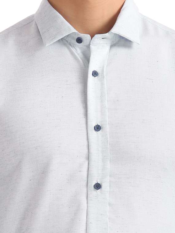 light blue solid formal shirt - 17727558 - Standard Image - 5