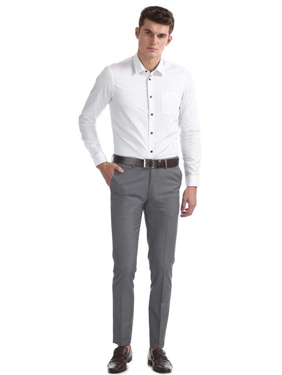 white printed formal shirt - 17727596 - Standard Image - 3