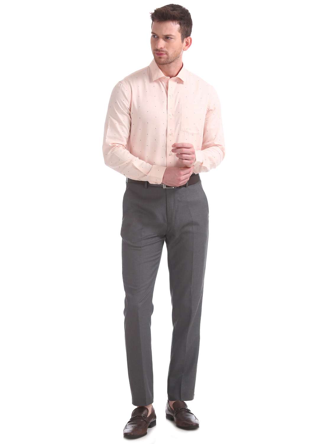 pink self design formal shirt - 17727755 -  Standard Image - 3