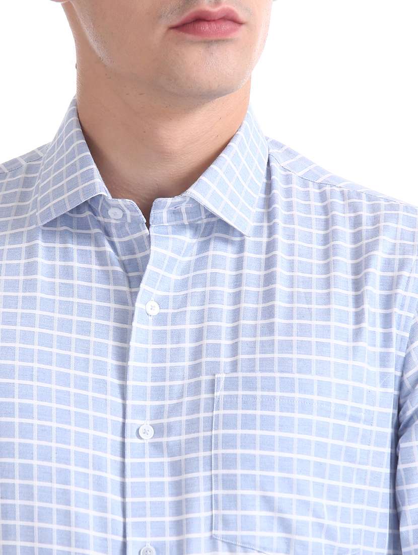 light blue checkered formal shirt - 17727774 - Standard Image - 5