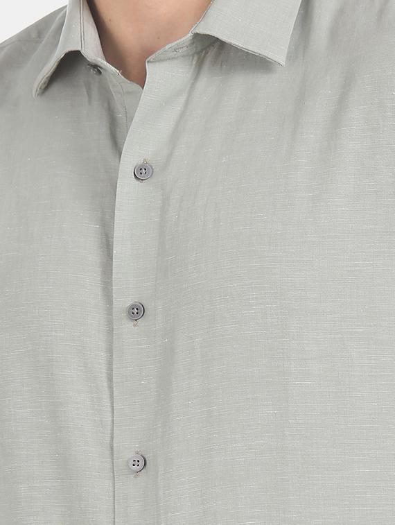 grey solid formal shirt - 17727953 - Standard Image - 5