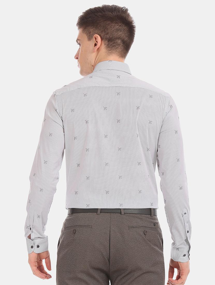 grey printed formal shirt - 17727955 - Standard Image - 3