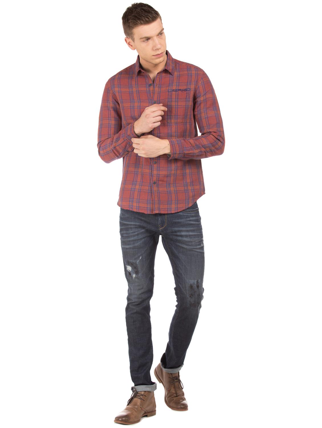 red checkered casual shirt - 17728110 - Standard Image - 3