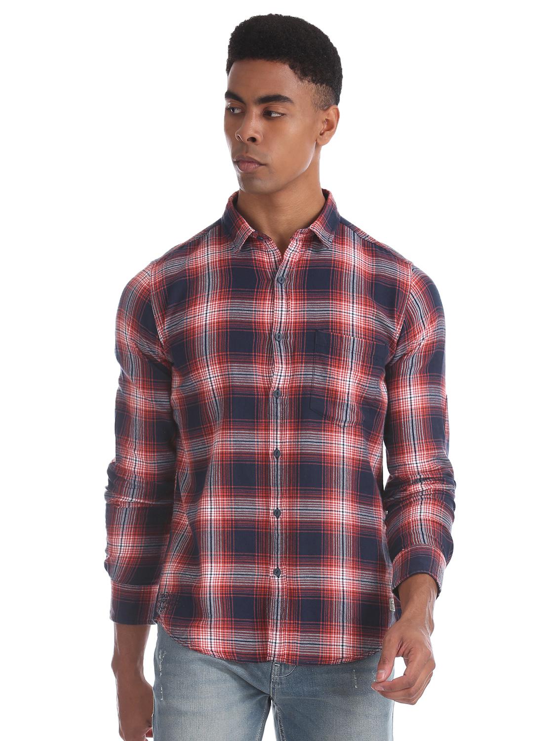 blue checkered casual shirt - 17728253 - Zoom Image - 0