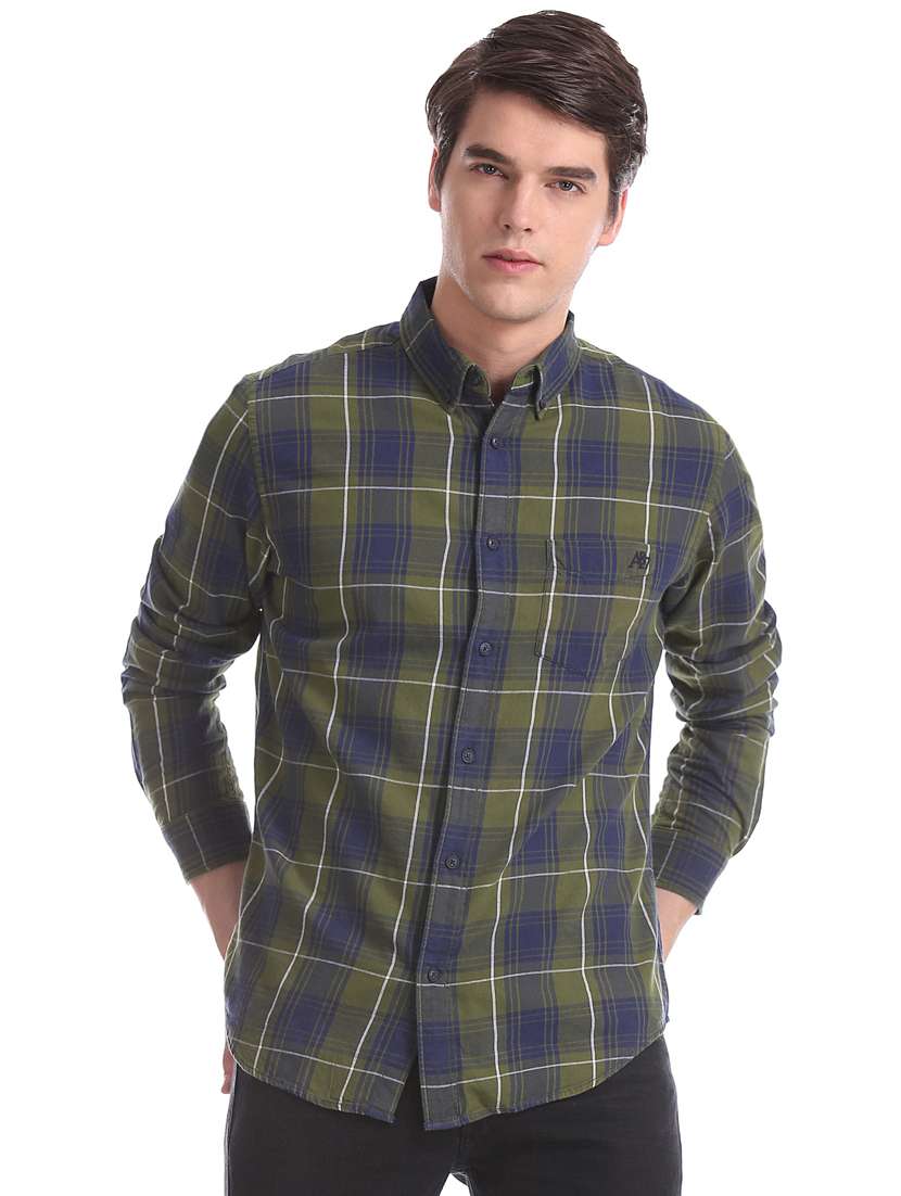blue checkered casual shirt - 17728675 - Zoom Image - 0