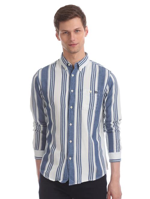 blue striped casual shirt - 17728700 -  Standard Image - 0