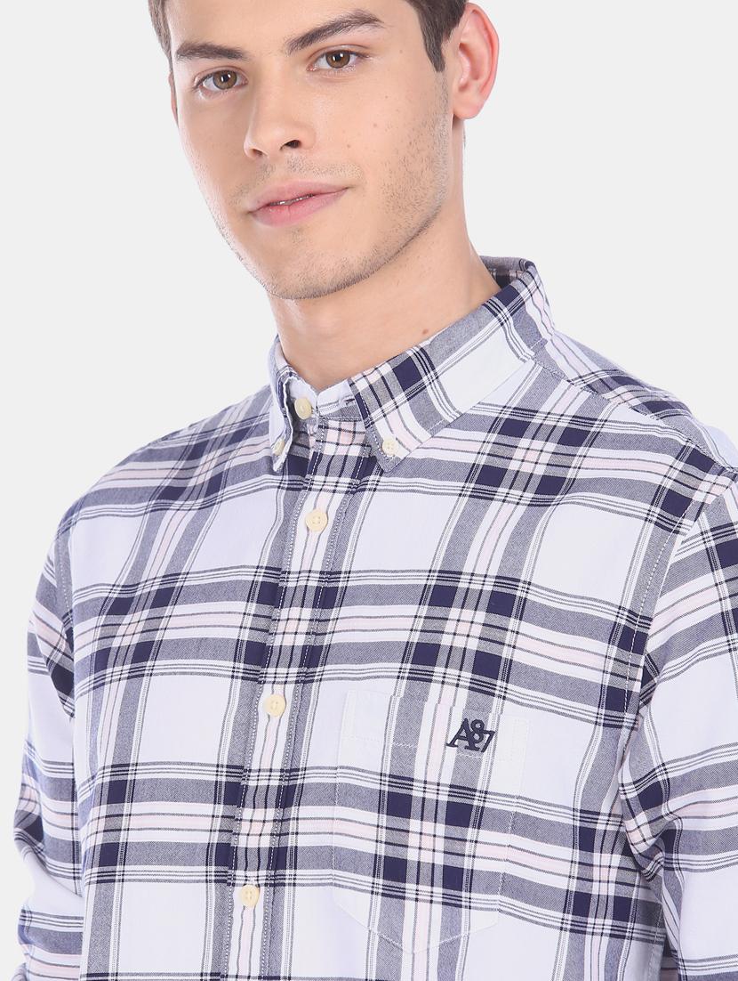 blue checkered casual shirt - 17728749 - Standard Image - 5