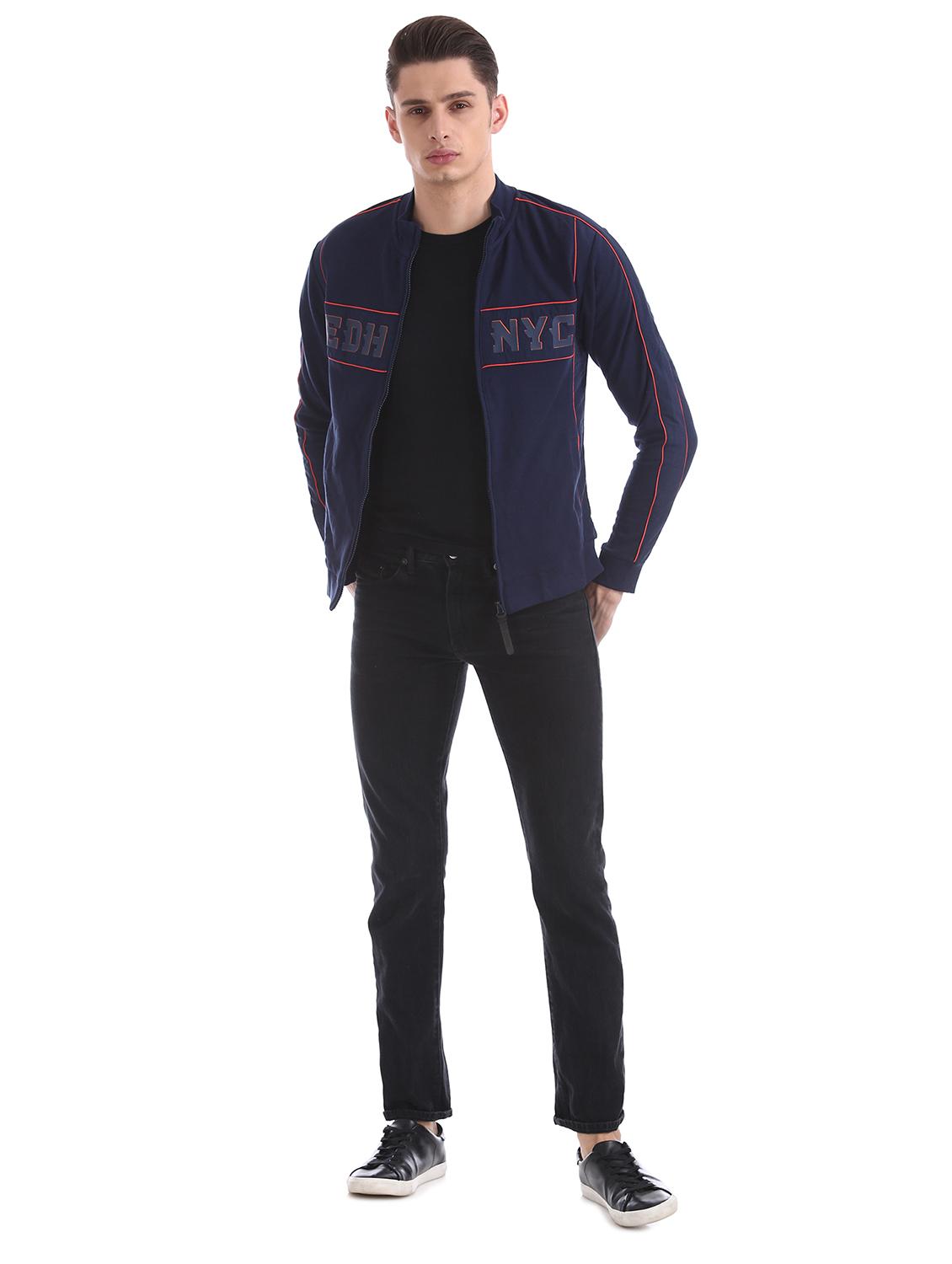 navy blue printed sweatshirt - 17728862 - Standard Image - 3