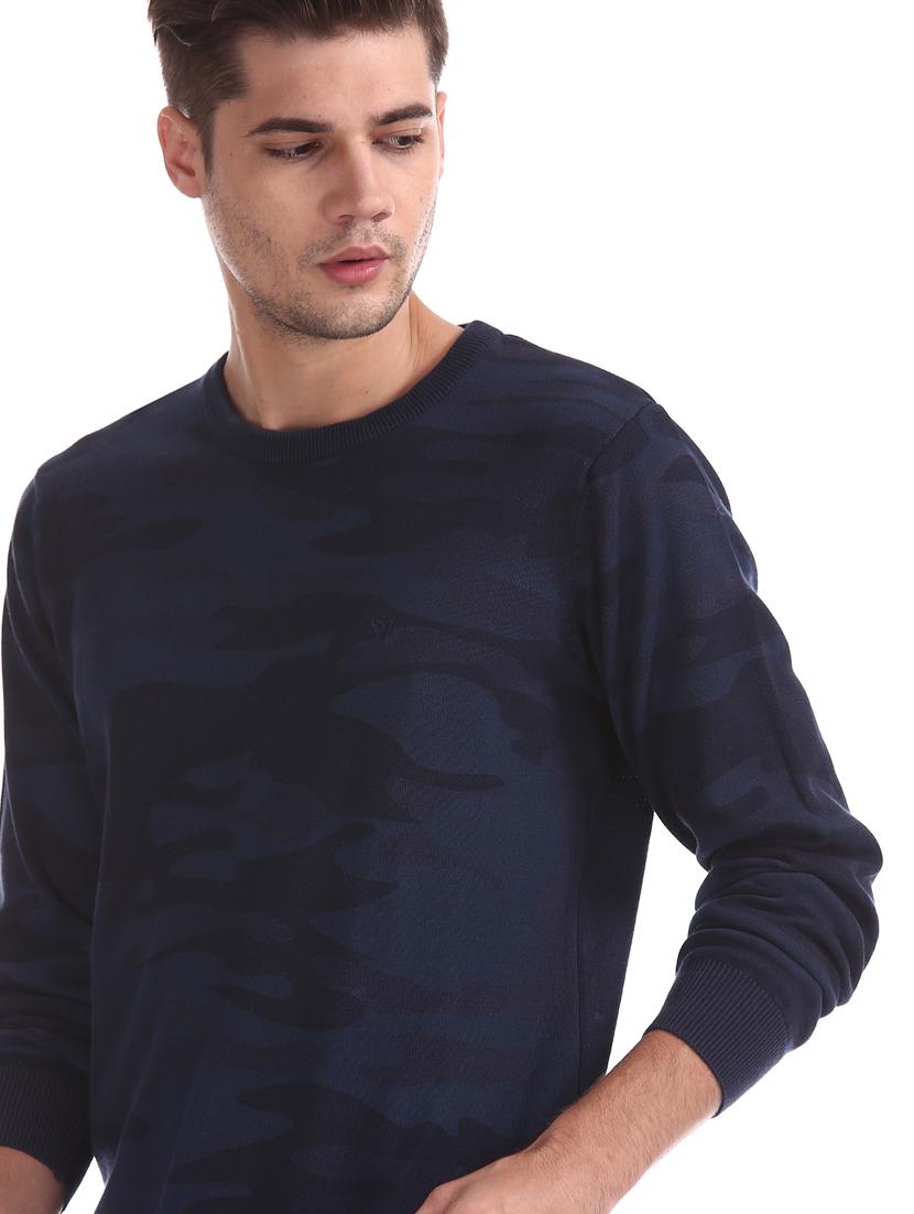 navy blue printed pullover - 17730091 - Standard Image - 5