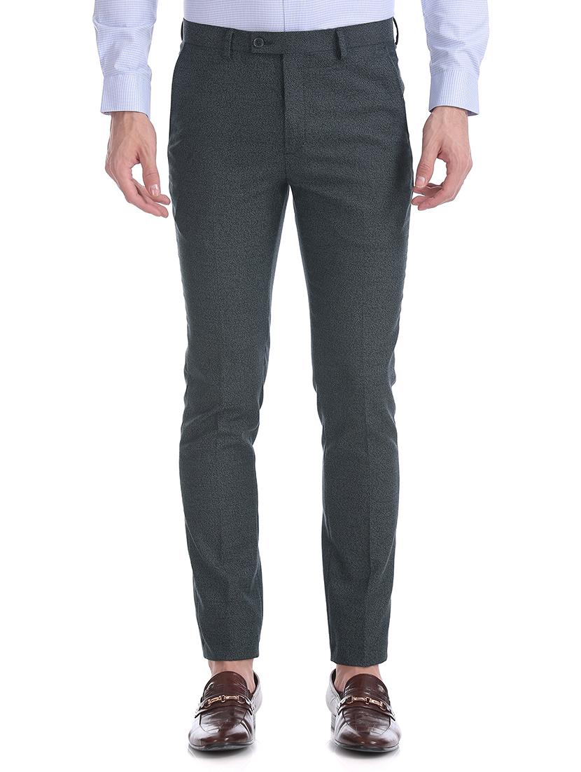 grey textured flat front formal trouser - 17731320 -  Zoom Image - 0