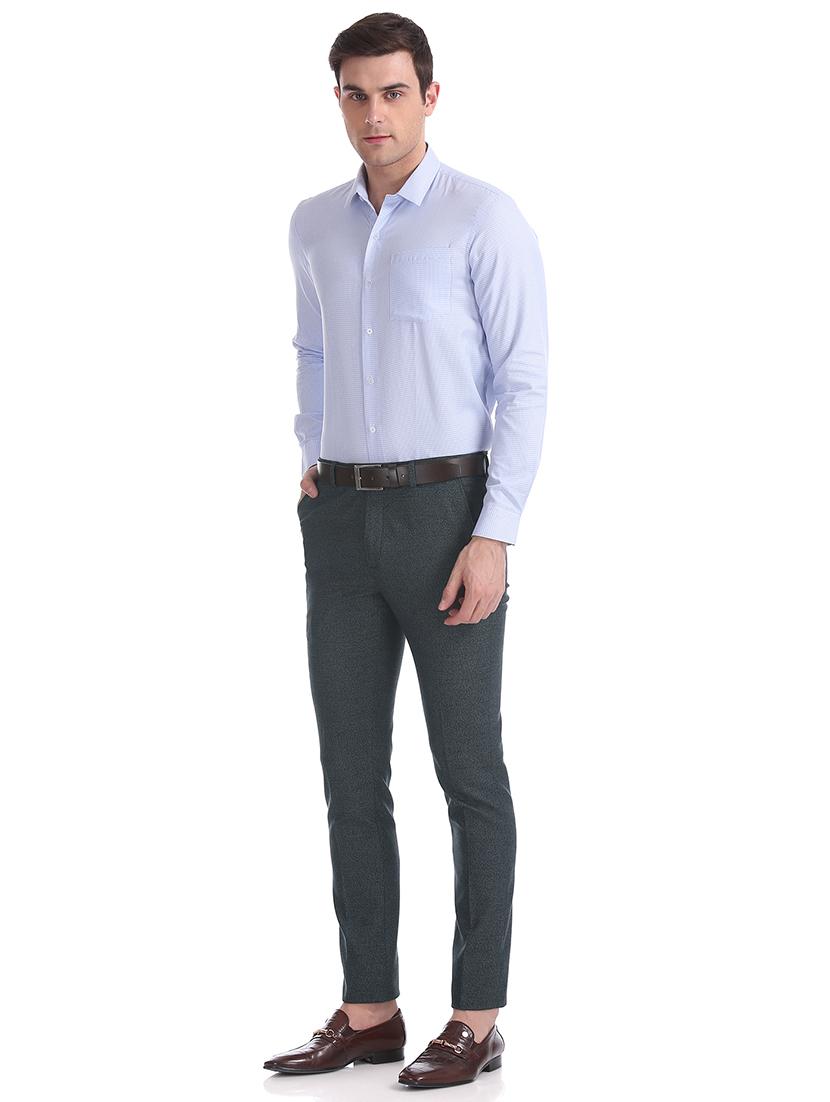 grey textured flat front formal trouser - 17731320 - Standard Image - 3