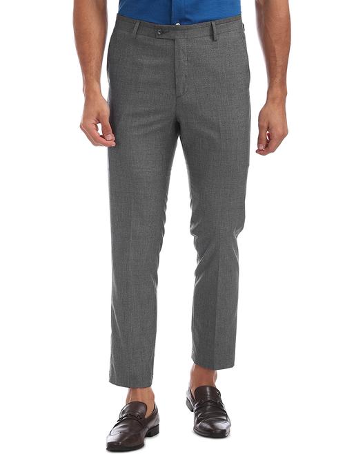 grey textured pleated formal trouser - 17731417 -  Standard Image - 0