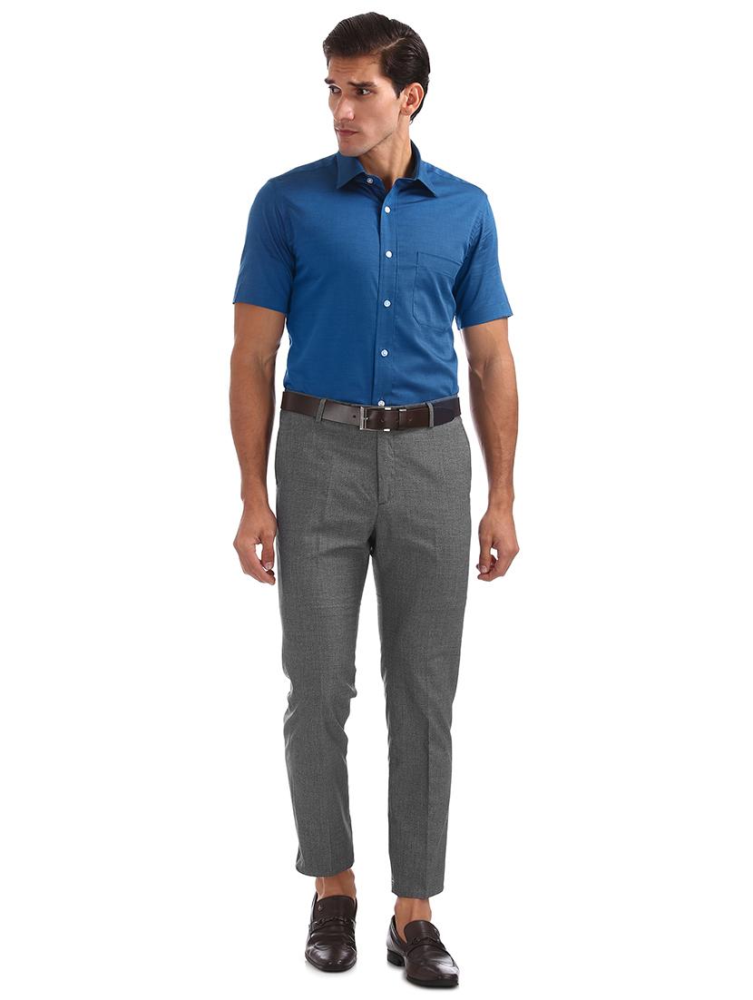 grey textured pleated formal trouser - 17731417 - Standard Image - 3