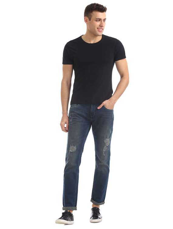 blue distressed denim jean - 17731793 -  Standard Image - 3