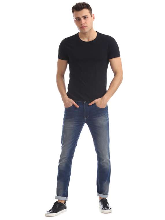 blue light washed denim jeans - 17731927 - Standard Image - 3
