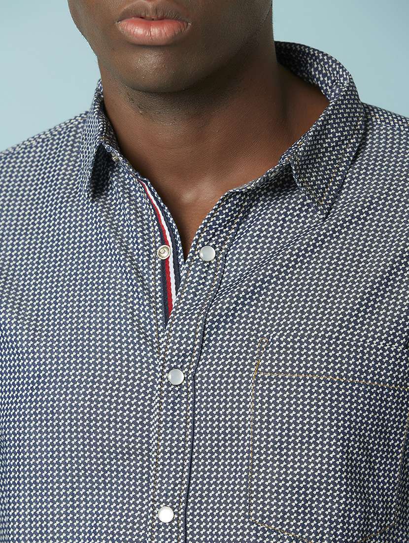 blue printed casual shirt - 17732202 -  Standard Image - 5