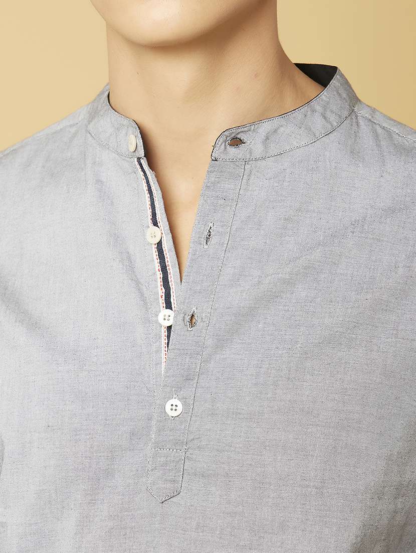grey solid casual shirt - 17732217 -  Standard Image - 5