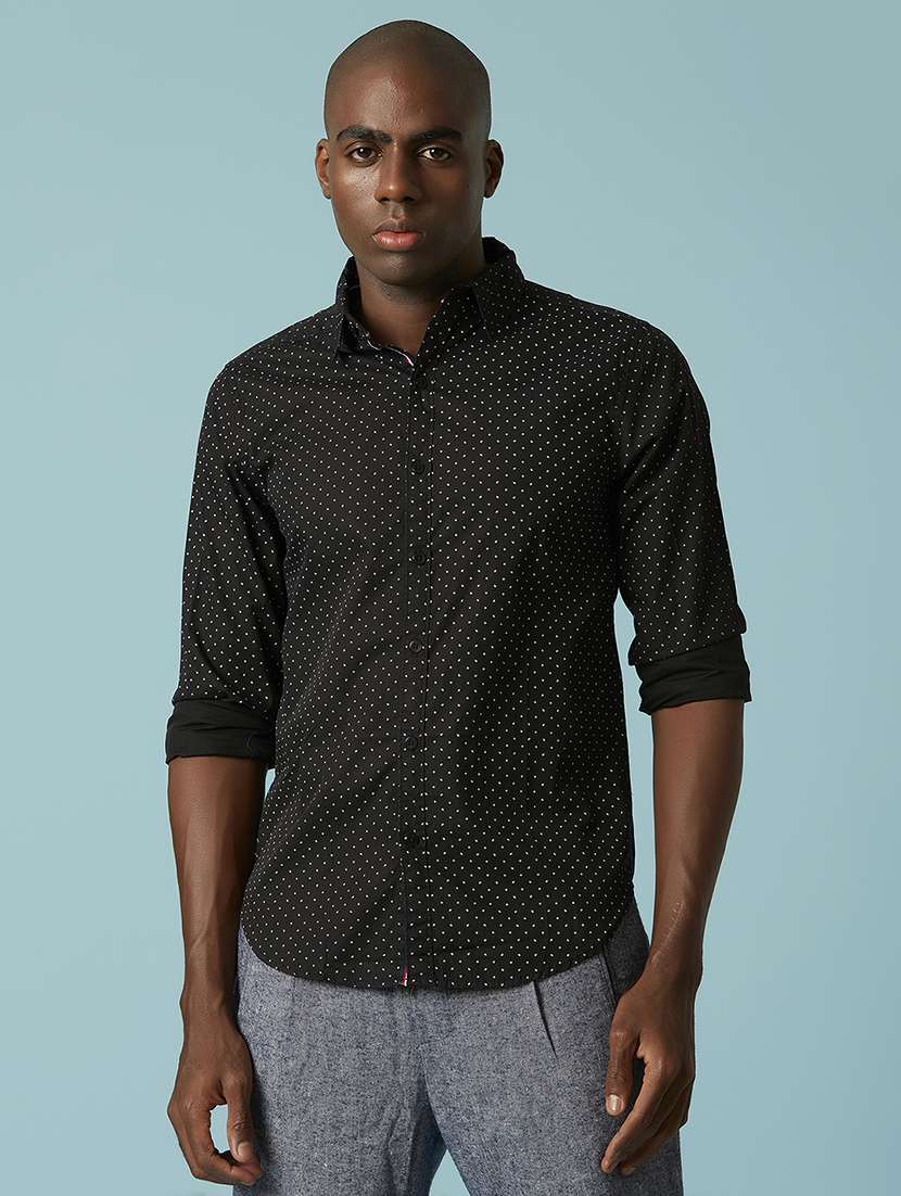 black printed casual shirt