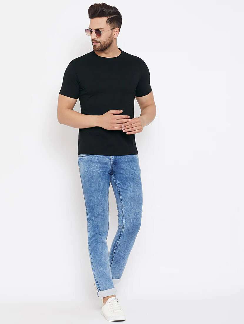 black solid t-shirt - 17733117 - Standard Image - 3