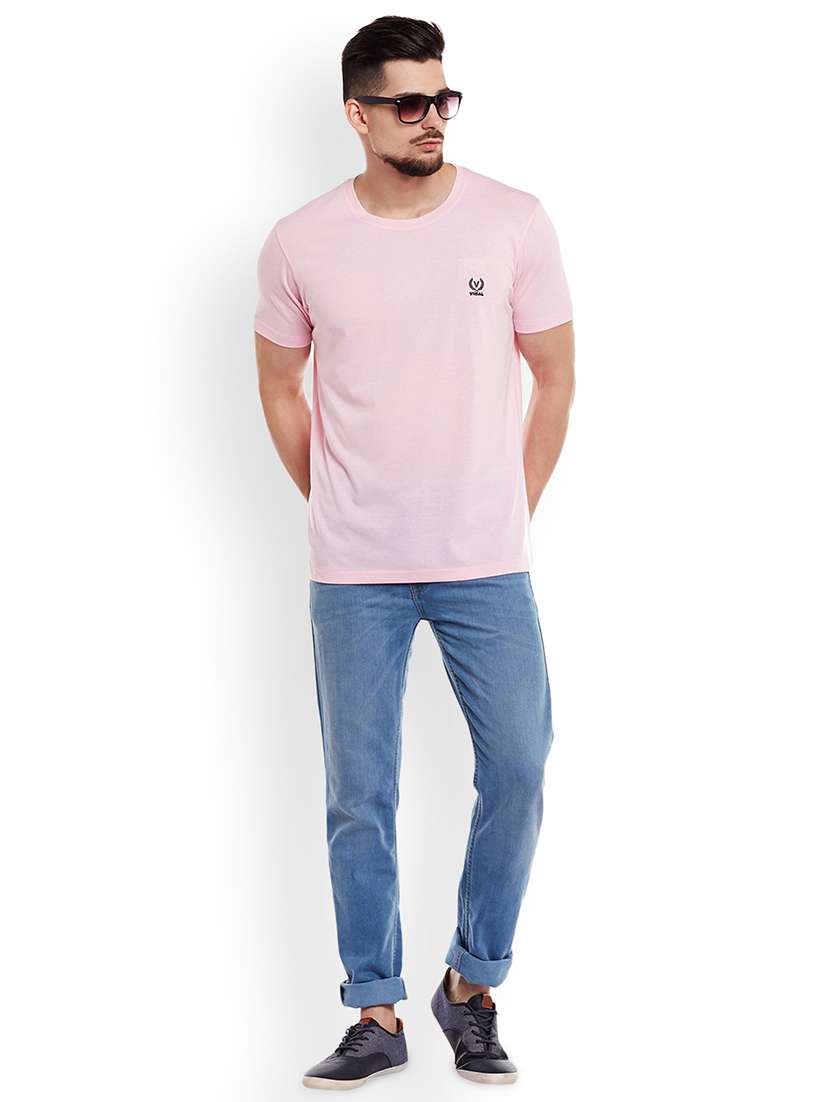pink solid t-shirt - 17733121 - Standard Image - 3