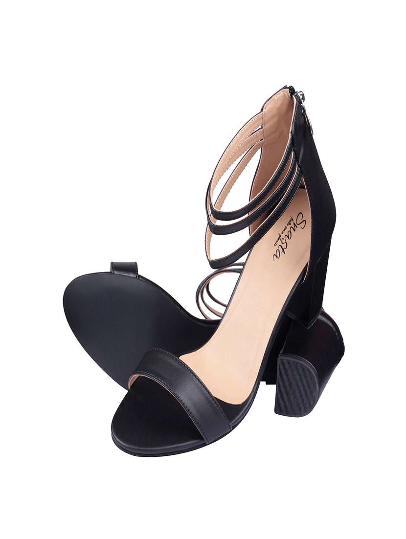 black synthetic closed back sandals - 17733797 - Standard Image - 3