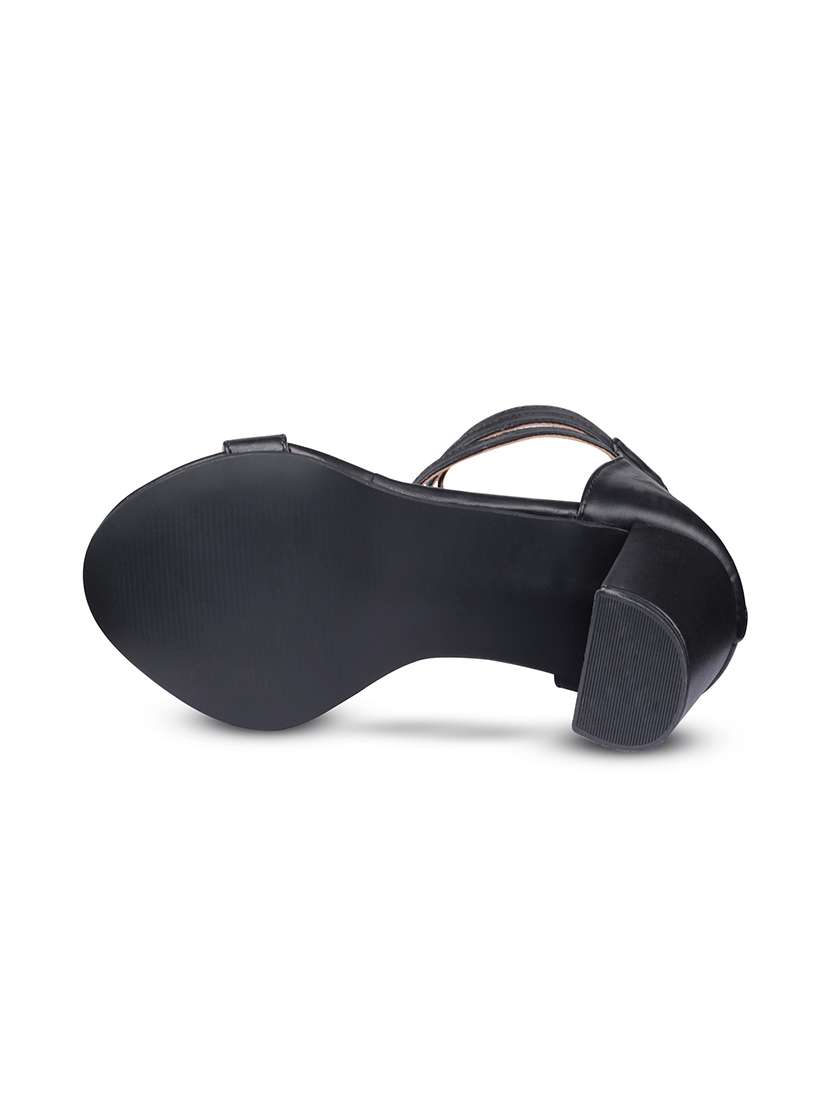 black synthetic closed back sandals - 17733797 - Standard Image - 5