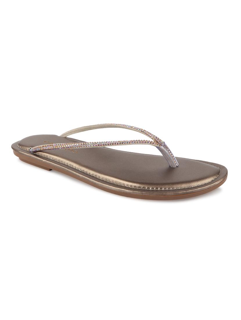 metallic synthetic flat forms sandals - 17734070 - Zoom Image - 0