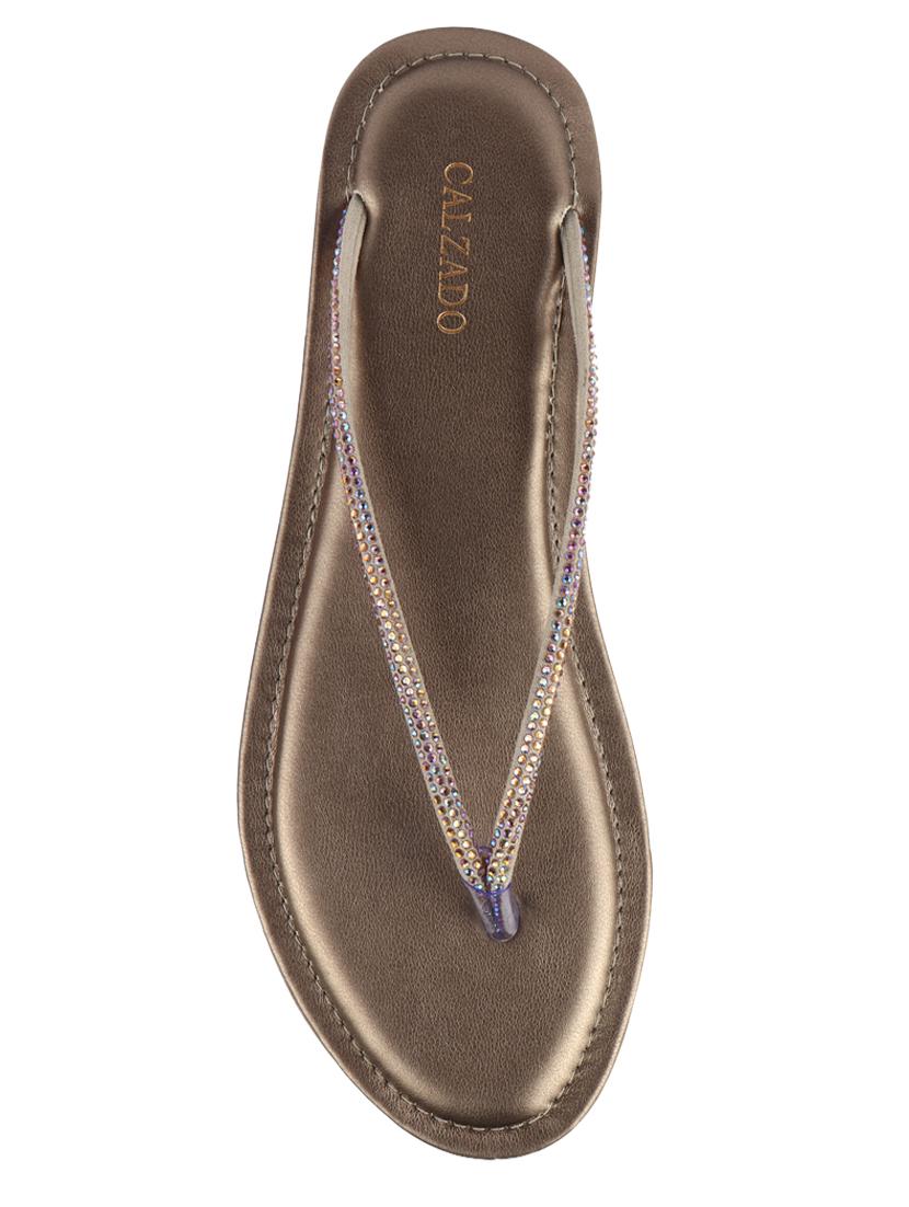 metallic synthetic flat forms sandals - 17734070 - Standard Image - 3