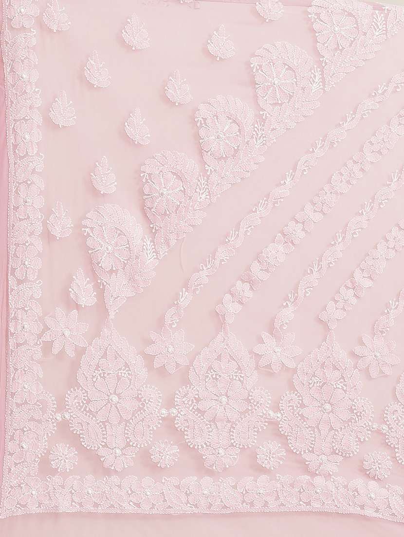 ada hand-embroidered pink chikankari saree with blouse - 17734084 -  Standard Image - 3